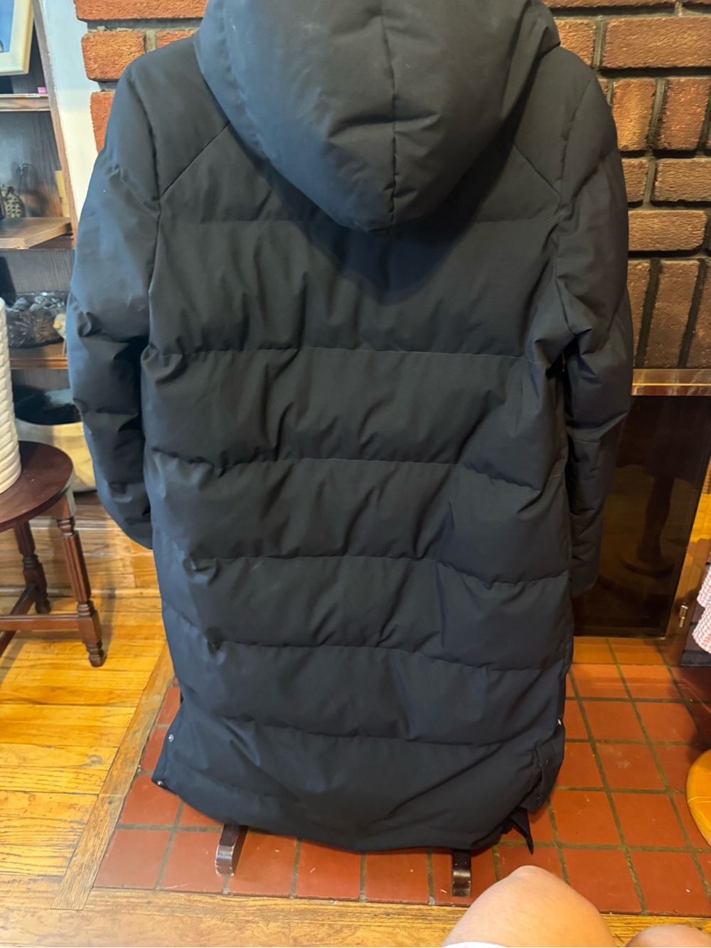 Frank&Oak Black dawn long Puffer Coat with Hood in great condition size L women - Picture 6 of 7
